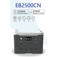 Kullanışlı Saf Sinüs Dalgası Taşınabilir Sürekli Uzun Süreli Güç Kaynağı İstasyonu 2500W LiFePO4 Pil İnşaat Kamp Ev İçin