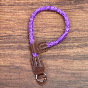 Sangle de poignet en nylon et cuir pour appareil photo reflex, 30 cm, style utilitaire professionnel, jaune, violet, bleu, noir, orange - Product Image 4