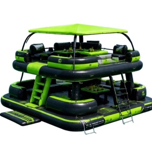 Île flottante compacte, <span class=keywords><strong>radeau</strong></span> gonflable portable avec toit pare-soleil, pont antidérapant, idéal pour l'attelage de yachts et la détente - Product Image 1