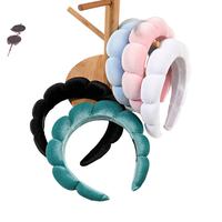 Bandeau en tissu éponge doux de couleur unie pour femme, idéal pour la douche, le maquillage et les soins de la peau