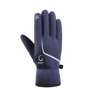 Gants de moto d'extérieur à doigts entiers, isolés thermiquement, compatibles avec les écrans tactiles, gants d'hiver unisexes, noir, gris, bleu - Product Image 5
