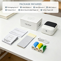 Imprimante Thermique Sans Fil Portable, Imprimante de Codes-Barres Mobile Mini Sans Fil pour Étiquettes Autocollantes