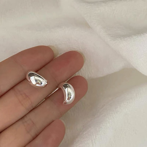 S925 Sterling <b>Silver</b> Crescent <b>Stud</b> Earrings For Women Minimalist Moon Shape Everyday Wear Fine Jewelry - Product Image 1