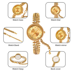 Reloj de cuarzo SKMEI para mujer, pulsera de aleación, esfera redonda, pantalla analógica, reloj elegante de moda, banda de cobre de 30mm de diámetro - Product Image 2