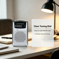 Radio de poche compacte FM/AM en gros, avec clip ceinture et antenne télescopique, fonctionne sur piles pour usage domestique d'urgence