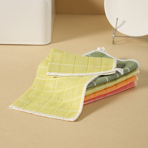Square Kitchen Cleaning <b>Cloth</b> Mixed Colors Stripe Pattern <b>Absorbent</b> Durable For Pots And Pans - Product Image 1