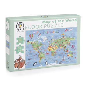 Casse-tête de sol personnalisé en papier épais pour enfants, 48 pièces, carte du monde, éducatif, vente en gros - Product Image 3
