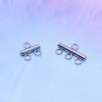 Conector de arete de barra horizontal de acero inoxidable con múltiples bucles, base de arete tipo T para bricolaje, suministro para fabricación de joyas de aretes colgantes