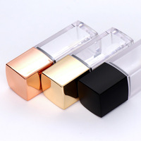 Tubes de brillant à lèvres en PETG en gros, pas chers, 6,8 ml, transparents, contenants clairs, logo personnalisé, emballage cosmétique promotionnel
