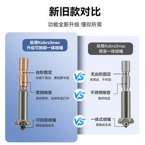 หัวฉีดเหล็กแข็งแบบถอดได้รุ่นอัปเกรด Zongwei Kobra 3 Max สำหรับเครื่องพิมพ์ 3 มิติ - Product Image 3