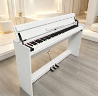 88 Key Digital Piano Stylish ABS Matte Keyboard White PVC Wood Grain Electronic Music Instrument