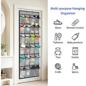 Over The Door <b>Shoe</b> Organizer 24 Mesh Pockets Hanging <b>Shoe</b> <b>Rack</b> For Men Women Grey - Product Image 6