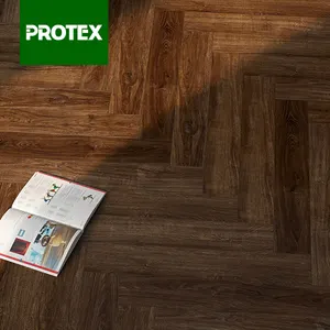 Protex Free Sample EIR Textured Wood Herringbone Floating Parquet Luxury Rigid PVC Vinyl Plank SPC Flooring