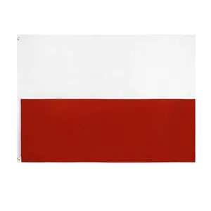 Prêt à Expédier 100% Polyester 3x5ft Stock PL Blanc Rouge Drapeau de la République de Pologne