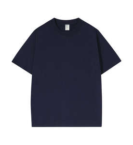 T-shirt 100 ricamata in cotone da uomo a maniche corte estiva 230 Gsm larghe grandi iarde maniche medie - Product Image 3