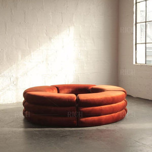 دائري الحديثة اللوبي جولة شكل أريكة قطيفة الأريكة دائرة شكل الأريكة أريكة بهو المعاصرة نصف جولة أريكة الاقسام - Product Image 4