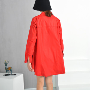 <span class=keywords><strong>Chemise</strong></span> Double couche pour <span class=keywords><strong>femme</strong></span>, à manches longues, col montant, vêtement décontracté et ample, grandes tailles, collection été - Product Image 2
