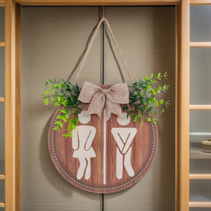 Nuova toilette in <span class=keywords><strong>legno</strong></span> dipinta di genere natalizia eco-friendly casa decorativa porta a muro - Product Image 3