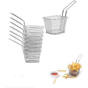 Cesta Cuadrada Mini de Acero Inoxidable para Papas Fritas, Cesta Coladora para Snacks de Restaurante, Dim Sum Americano, Venta al por Mayor - Product Image 1
