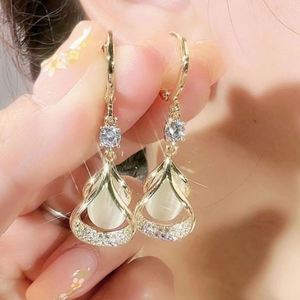 French Trendy Alloy Crystal Waterdrop Dangle <b>Earrings</b> Long Bling Rhinestone Geometric Pendant Jewelry Silver Plated - Product Image 4