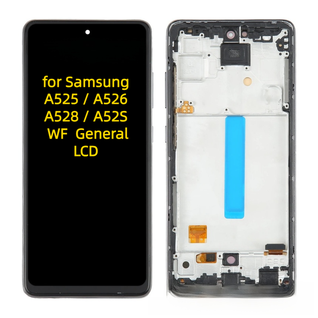 High Quality QSDT Brand OEM Framed Mobile TFT/OLED In-cell Digitizer LCD Assembly Model A525/A526/A528/A52S 300-350cd Luminance