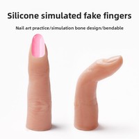 Doigt d'entraînement en silicone pour la manucure, pliable avec design osseux, outil de formation en nail art, vente en gros