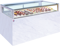 Vitrine réfrigérée pour gâteaux en verre et marbre à simple couche |   Vitrine réfrigérée commerciale pour boulangerie et pâtisserie
