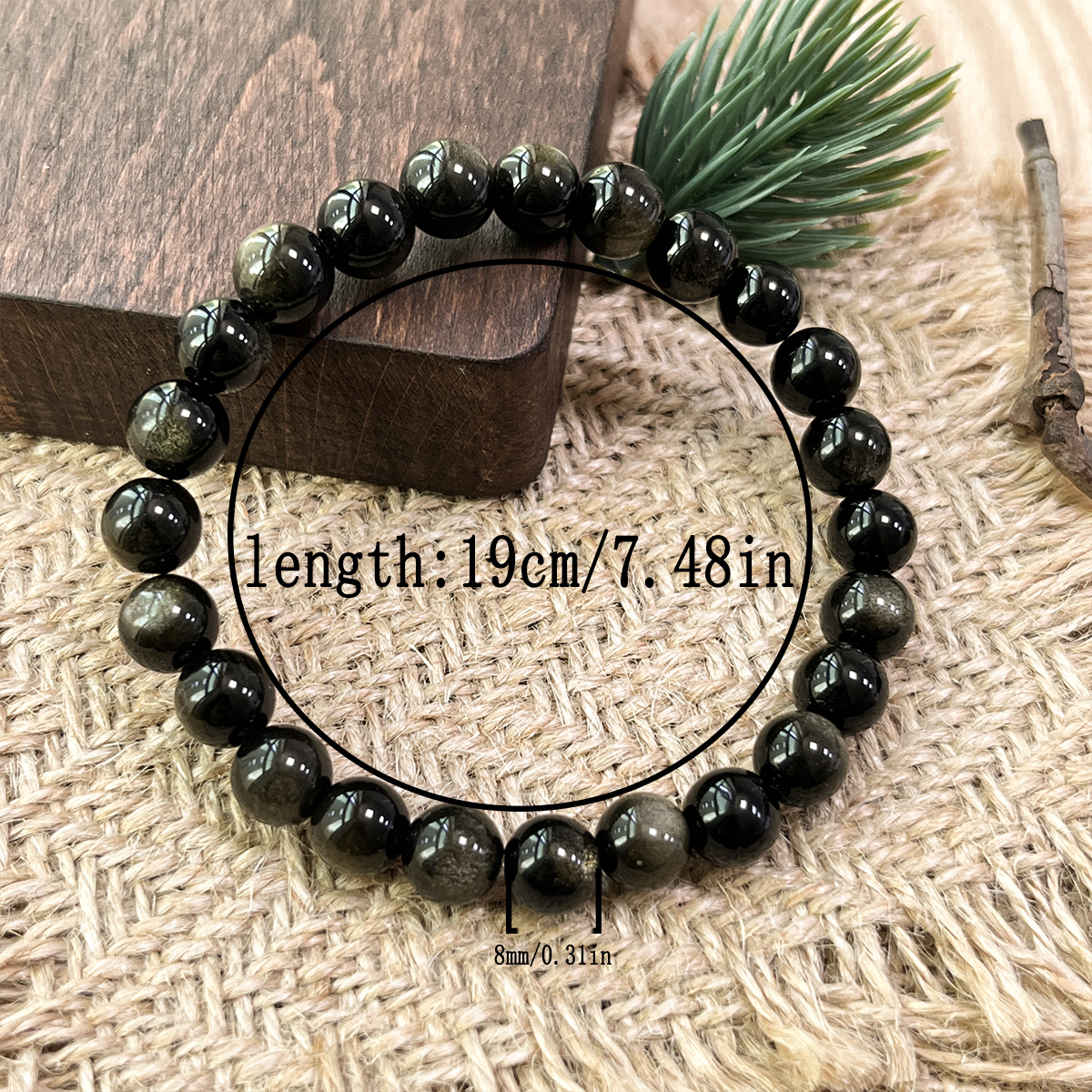 Bracelet en obsidienne dorée