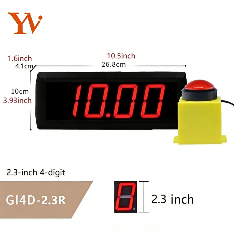 2,3 pouces 4 chiffres rouge