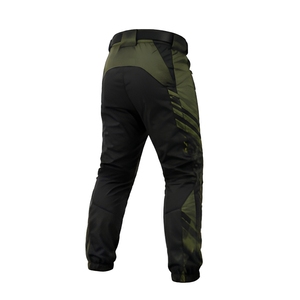 Pantalons de paintball tendance pour hommes, en polyester rembourré, résistants aux déchirures, personnalisables, pour jeux en plein air, joggers tactiques, noir et vert rayé - Product Image 3