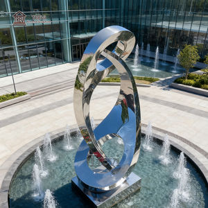 TREVI 2025 Simple espejo Metal arte escultura al aire libre alto pulido moderno Acero inoxidable escultura al aire libre estatua abstracta - Product Image 5