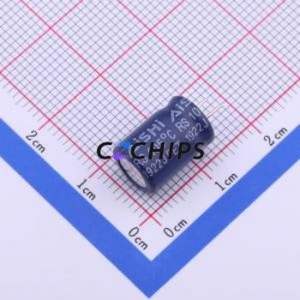 Condensateur électrolytique en aluminium à montage traversant ERS0JM681F12C32, composant à montage traversant THT, D8xL12mm 680uF 20% 6.3V 3.5mm - Product Image 2