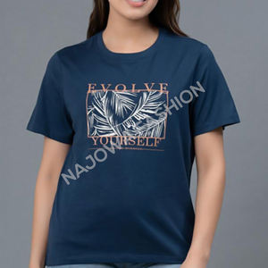 T-shirts décontractés pour femmes 2024, imprimés numériques, 100% coton, anti-froissement, respirants, avec broderie de logo personnalisé, toutes saisons - Product Image 3