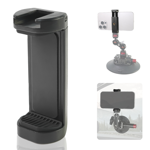 Yuanyu Double Hole Phone Clip Extendable Handheld Cell Phone Holder for Desktop Tripod Smartphone Action Camera Accessories