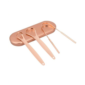 Juego de 3 Limpiadores de Lengua de Acero Inoxidable con Logotipo Láser Personalizado Aprobado, con Estuche - Product Image 1