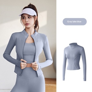 Veste de sport Juyitang printemps-automne à manches longues, coupe ajustée, haute élasticité, anti-transpiration, pour la course, le fitness et le yoga, haut pour femme - Product Image 6