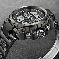 LIGE LG8971 8971 Digitale Doppel-Herrenuhr Business Sport Charm Quarzuhr Top-Marke Luxus Wasserdichte Armbanduhren