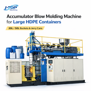 Machine de fabrication de barils en <span class=keywords><strong>plastique</strong></span> en promotion pour seaux et bidons HDPE de 20L/<span class=keywords><strong>50L</strong></span> avec machine de soufflage par extrusion à accumulateur - Product Image 2