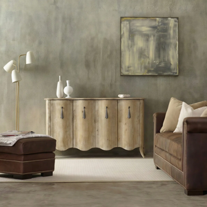 <span class=keywords><strong>Buffet</strong></span> en bois vieilli, meuble de rangement à 4 portes avec façade incurvée pour salon et <span class=keywords><strong>salle</strong></span> à <span class=keywords><strong>manger</strong></span> - Product Image 3