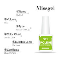 Missgel Gel UV Luminescent qui Brille dans le Noir Fournisseur en Gros Salon d'Art des Ongles Nouveaux Produits Professionnels pour Ongles