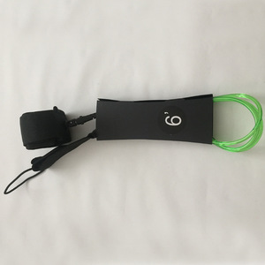 Laisse de planche à pagaie 5,5 mm en TPU vert, boucle à double anneau élastique, capacité de charge de 19 kg, design minimaliste unisexe, 12 ans et plus - Product Image 1