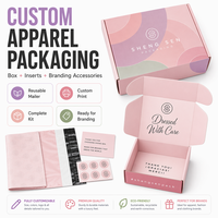Cajas de Embalaje de Papel Rosa Personalizadas, Papel de Envolver para Tarjetas y Cinta, Caja de Envío con Logotipo, Cajas de Envío para Embalaje de Ropa
