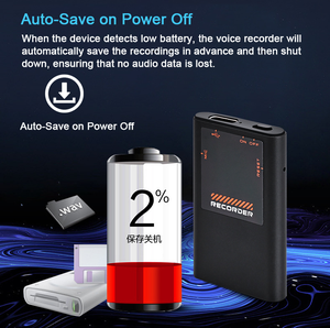 Enregistreur vocal professionnel à commande vocale, enregistrement à une touche, OTG, magnétique, pour étudiants, réunions d'affaires - Product Image 3