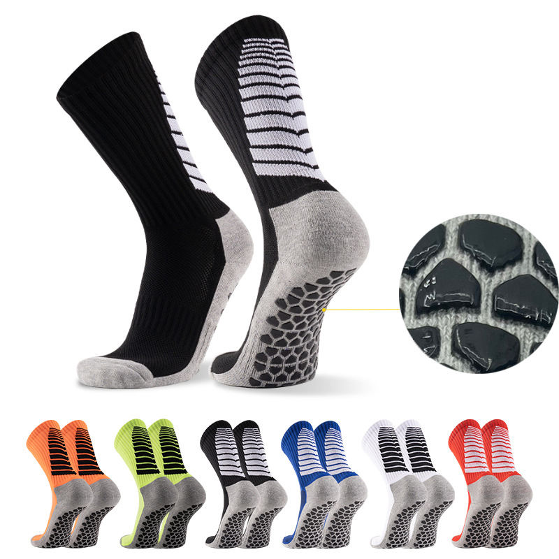 High Quality Breathable Cotton Football Socks Non Slip Crew Socks with ...