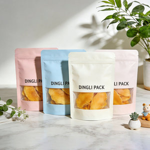 Food Grade Customized Design Printing Nut Food Resealable Stand Up Pouch Packaging Zipper Brown Kraft Paper Ziplock <b>Bags</b> - Product Image 1