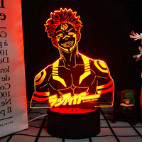 Vente directe d'usine Lampe de nuit anime 3D élégante Impression personnalisée disponible 16 couleurs Télécommande pour chambres à coucher