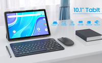 Casing kulit Tablet bisnis penjualan laris dengan Keyboard Mouse 10.1 inci layar kapasitif prosesor Quad Core untuk pendidikan