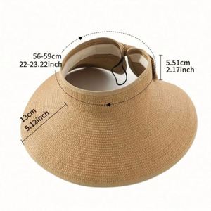 Sombreros de Paja para Mujer al por Mayor, Sombreros de Paja con Visera Ancha de 13 cm para el Sol, Ideales para la Playa en Verano - Product Image 2