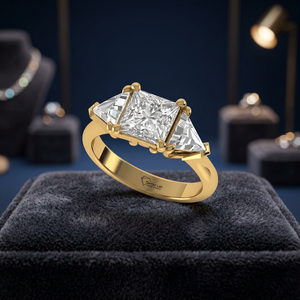 แหวนเพชรทรงปรินเซสคัท เพาะเลี้ยงในห้องปฏิบัติการ เงินแท้ 925 ทอง 9K 14K 18K ดีไซน์หรูหราสำหรับผู้หญิง เหมาะสำหรับเป็นแหวนหมั้นและเครื่องประดับชั้นดี - Product Image 1