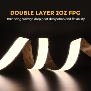 Cinta LED Flexible Súper Ancha de 40W, DC24, 1600 LEDs, 30mm, Regulable, de Alta Luminosidad, Tipo COB - Product Image 5